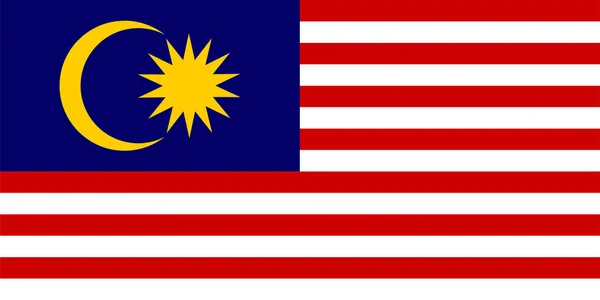 Världens Nationella Flagga Malaysia — Stock vektor
