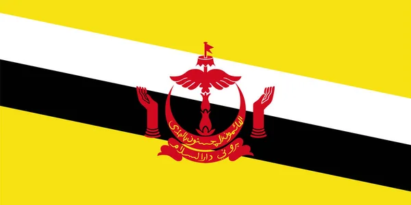 Bandeira Nacional Mundo Brunei — Vetor de Stock