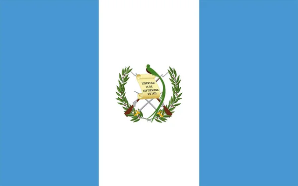 Národní Vlajka Světa Guatemala — Stockový vektor