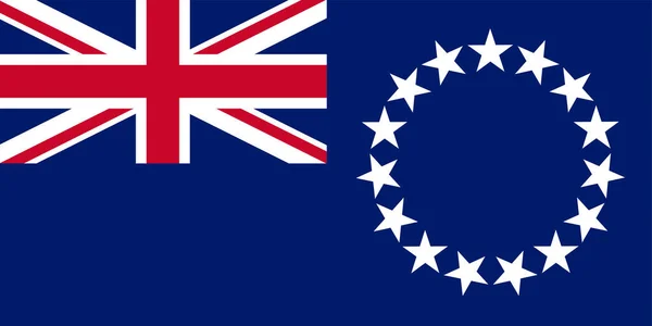 Národní Vlajka Světa Cookovy Ostrovy — Stockový vektor