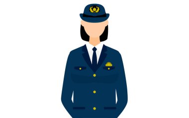 Genç bayan polis poz veriyor, elleri bağlı.