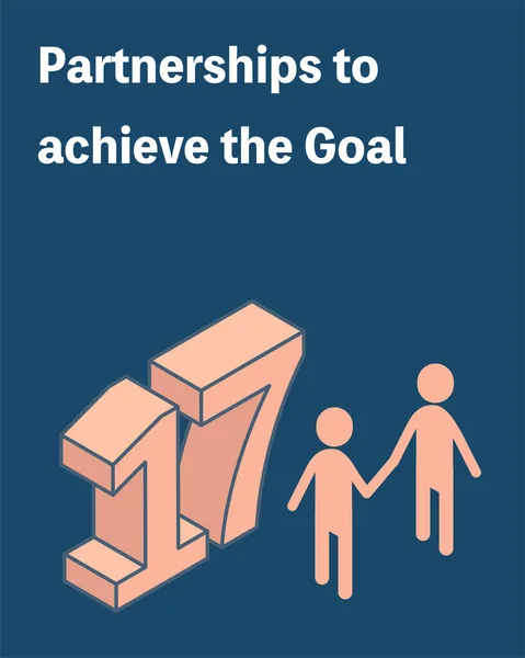 目标17 为实现目标建立伙伴关系 — 图库矢量图片