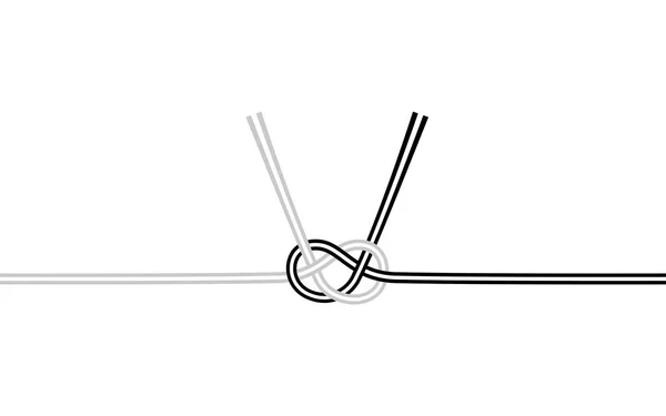 Tradiční Japonský Ozdobný Provázek Mizuhiki Černé Bílé Prameny Awaji Uzel — Stockový vektor