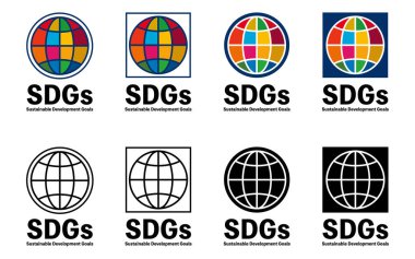 SDG 'ler, Dünya simgeleri ve logoları 17 hedef için belirlenmiş renkler, 8 tip