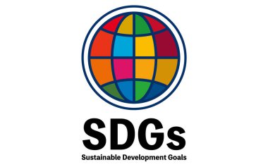 Dünya simgesi, SDG 'ler için reçeteli renkleri ve 17 hedefi olan logo