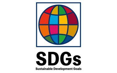 Dünya simgesi, SDG 'ler için reçeteli renkleri ve 17 hedefi olan logo