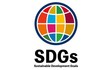Dünya simgesi, SDG 'ler için reçeteli renkleri ve 17 hedefi olan logo
