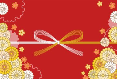 Yeni yıl kartı, mizuhiki ve erik çiçekleri, 2022