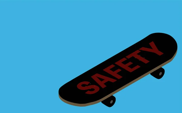 Skateboard Safety Written Deck Isometric — Stock Vector
