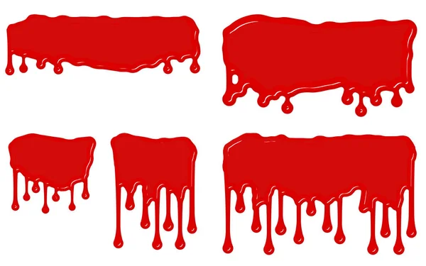 Dripping Blood Illustration Set Halloween Horror Designs —  Vetores de Stock