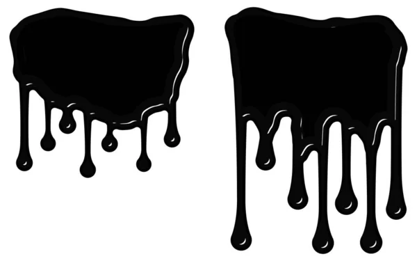 Black Paint Ink Dripping Top — Stock Vector