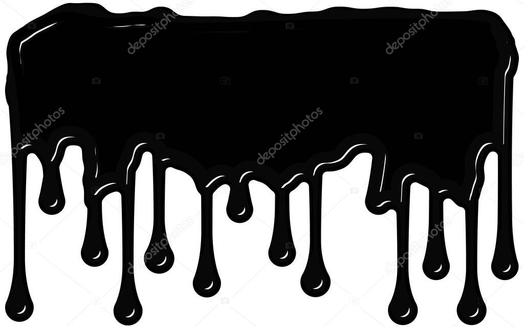 Black paint (ink) dripping down from the top