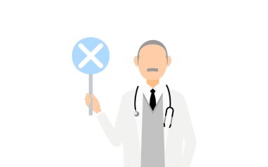 Beyaz önlüklü kıdemli erkek doktor 