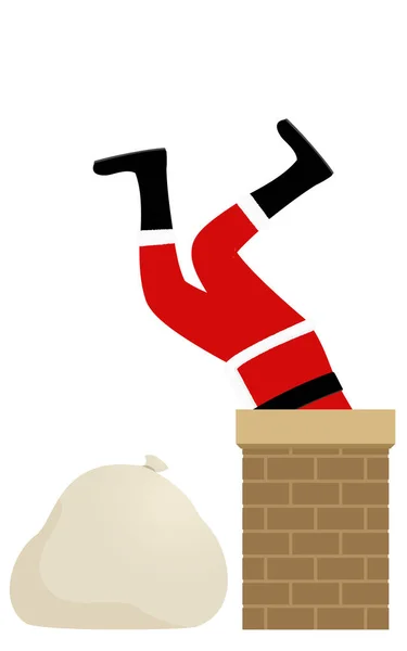 Man Santa Claus Holding Chimney — Stock Vector