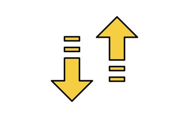 Ok satırı simgesini yön veri aktarım sembolleriyle yükle ve indir, Vektör İllüstrasyonu