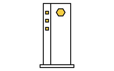 Fiber optik bağlantı ve gösterge ışıkları olan ONU optik ağ birim çizgisi simgesi, Vektör İllüstrasyonu