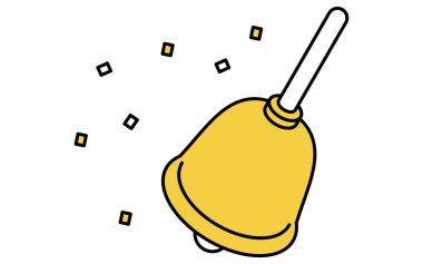 Olay Simgesi, canlı çanlar ve konfetilerin basit izometrik simgesi, Vektör İllüstrasyonu