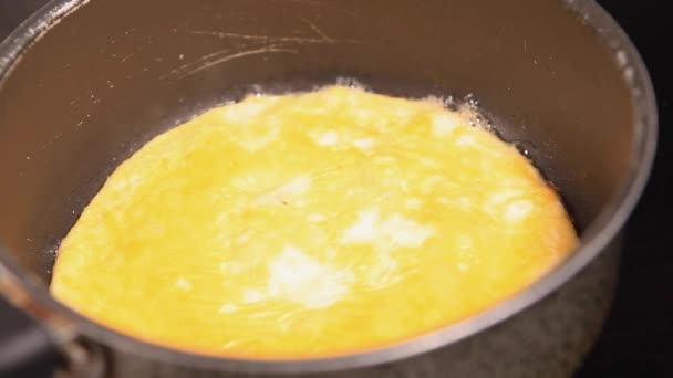 Підготовка омлету — стокове відео