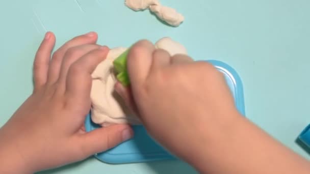 Enfant Sculpte Avec Pâte Modeler Activité Artistique Pour Les Enfants — Video