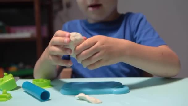 Enfant Sculpte Avec Pâte Modeler Activité Artistique Pour Les Enfants — Video