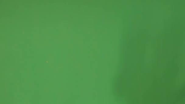 Крупным Планом Зеленом Фоне Женская Рука Держит Бумажный Стаканчик Кофе — стоковое видео