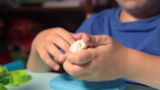 Escultura e modelagem de argila para crianças. — Vídeo de Stock