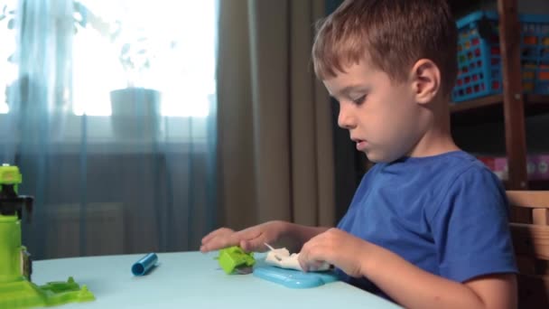 Sculpture and clay modeling for children. — Stock Video