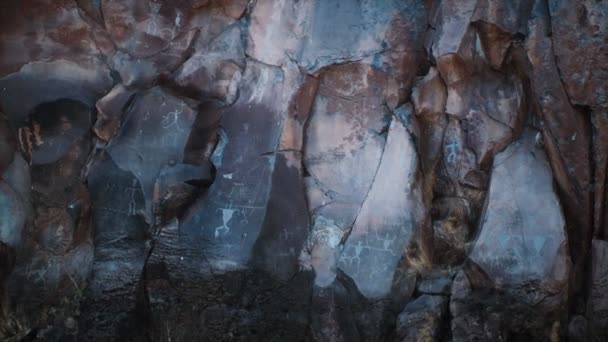 Olowalu Petroglyfer på sten — Stockvideo
