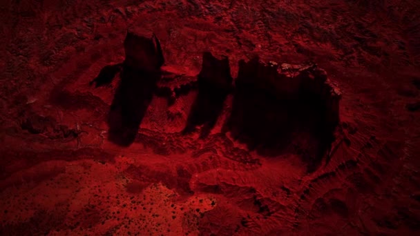 Luchtfoto van de rode rots woestijn — Stockvideo