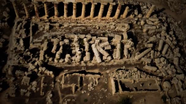 Viejo templo griego en selinute — Vídeo de stock