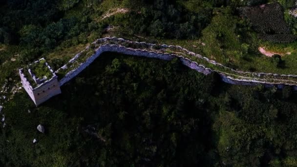 Aerial view of the Great Wall of China — Stock Video