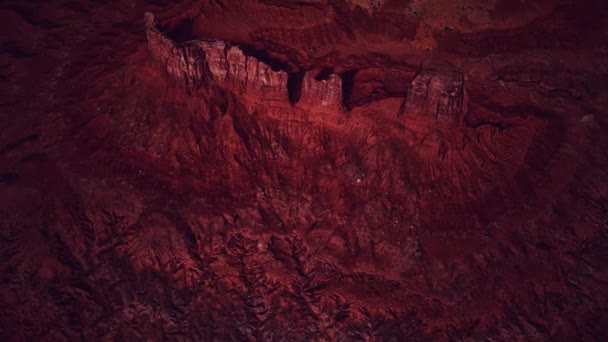 Luchtfoto van de rode rots woestijn — Stockvideo
