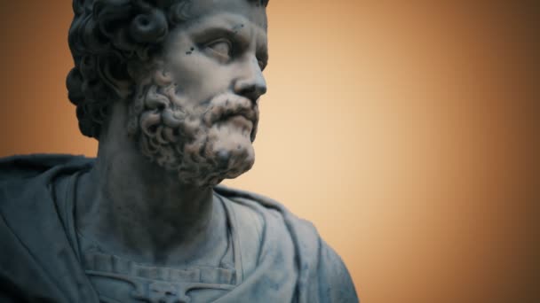 Estatua de mármol antiguo aníbal — Vídeo de stock