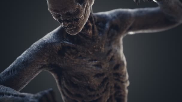 Hrozný strašidelný zombie muž — Stock video