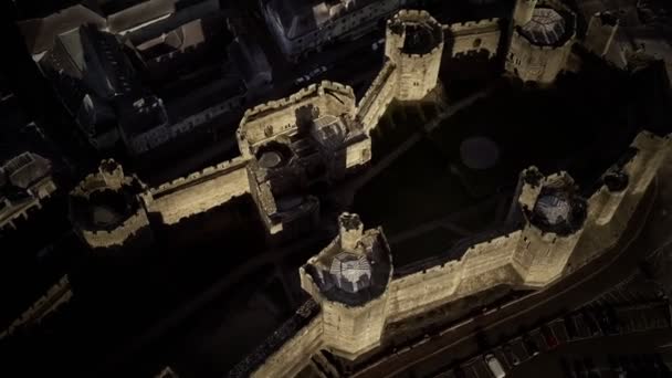 Zamek Caernarfon królewska siedziba Północnej Walii — Wideo stockowe