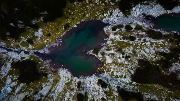 Lake In Heart Shape Uitzicht vanuit de lucht — Stockvideo