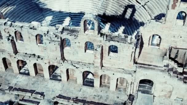 O teatro Odeon na Acrópole de Atenas — Vídeo de Stock