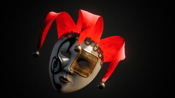 Venetiaanse carnaval maskers met goud — Stockvideo
