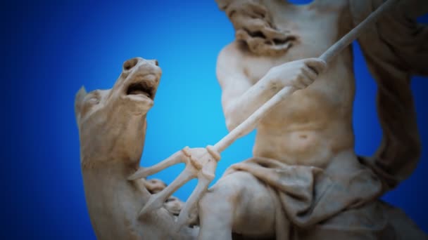 Close up da estátua de Netuno — Vídeo de Stock