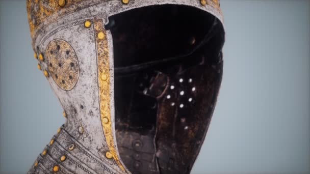 King Gustav ancient helmet — Stock Video