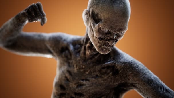 Orribile spaventoso zombie uomo — Video Stock