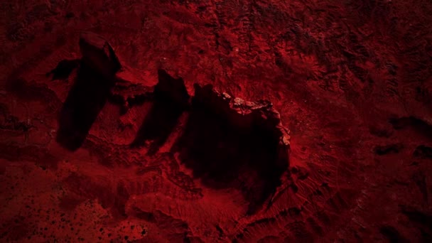 Vista aérea del desierto de roca roja — Vídeo de stock