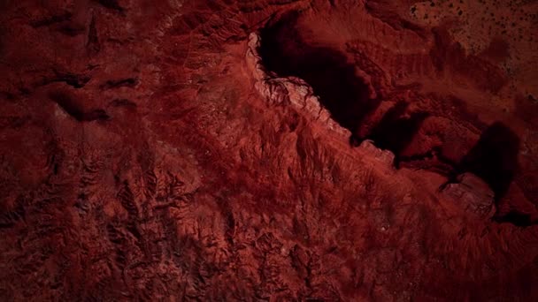 红色岩石沙漠的空中景观 — 图库视频影像
