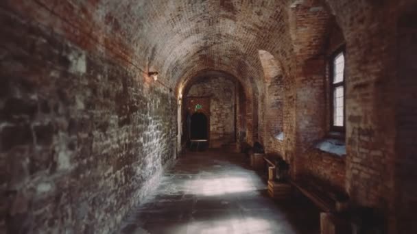 Inside the Charterhouse norfolk cloister — Stock Video