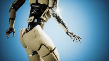 Gelecekçi insansı kadın robot gelecek kavramında