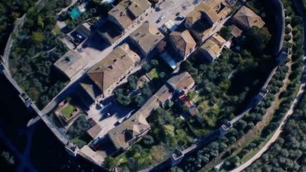 Veduta aerea della città di Monteriggioni — Video Stock