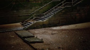 Sahildeki taş merdivenler.