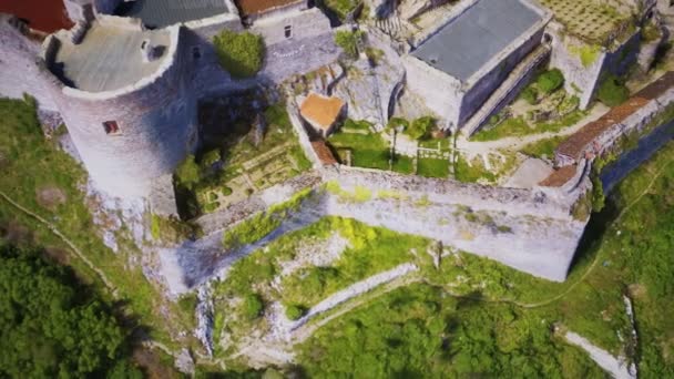 Ancien château médiéval de Beynac se dresse sur un sommet d'une colline — Video