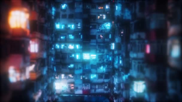 Tiheä asuinrakennus Hongkongissa — kuvapankkivideo
