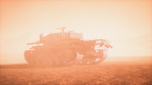 World War II Tank in desert in sand storm — Stock Video